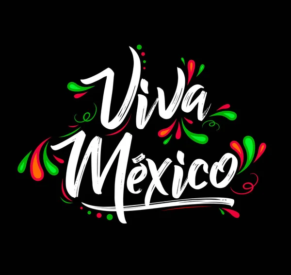 Viva México Ilustración Tradicional Celebración Frase Mexicana — Archivo Imágenes Vectoriales