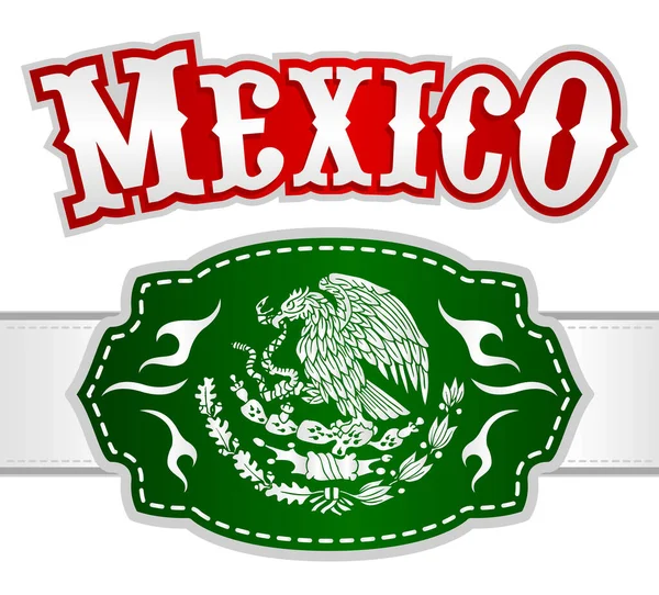 Mexico Embleem Westerse Stijl Mexicaanse Thema Vector Ontwerp Eps Beschikbaar — Stockvector