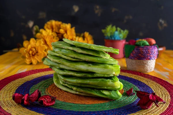 Nopales Mexican Comestible Cactus México Cocina Escena — Foto de Stock