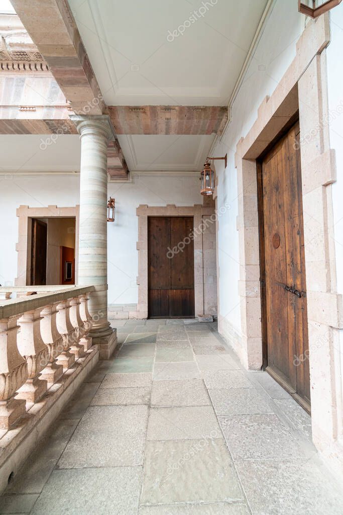 Hallway in Colonial House in Guanajuato Mexico.