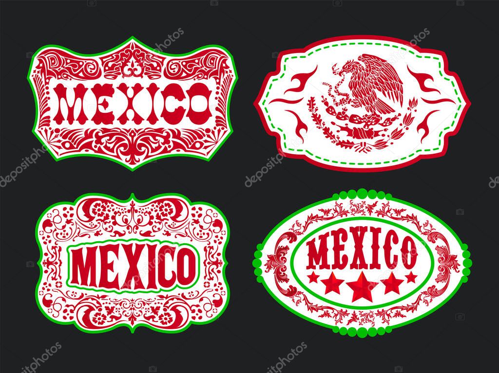 Mexico Label Emblem vector master collection design.