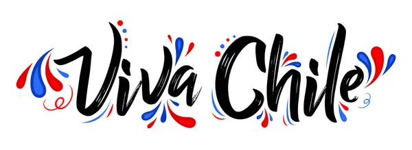 Viva Chile Traduction Vive Chili Célébration Traditionnelle Chilienne — Image vectorielle