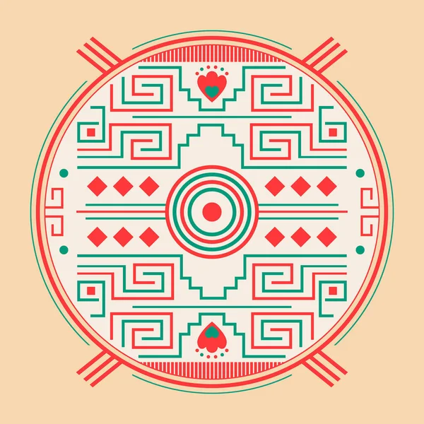 Design Emblème Style Aztèque Maya Iconographie Maya — Image vectorielle