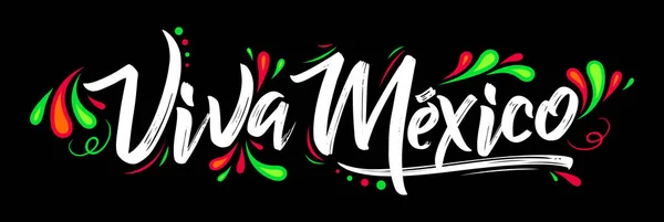 Viva Mexico Translation Long Live Mexico 伝統的なメキシコのお祝い — ストックベクタ