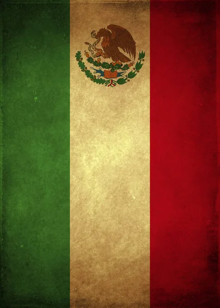 Vintage Mexicaanse Poster Kaart Template Mexico Vlag Kleuren — Stockfoto