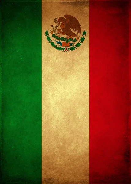 Vintage Mexicaanse Poster Kaart Template Mexico Vlag Kleuren — Stockfoto