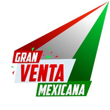Gran Venta Mexicana, Meksika Büyük Satış İspanyolca metin, vektör modern tanıtım bayrağı.