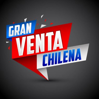 Gran venta Chilena, Şili 'de büyük indirim İspanyol metni, vektör modern reklam pankartı.
