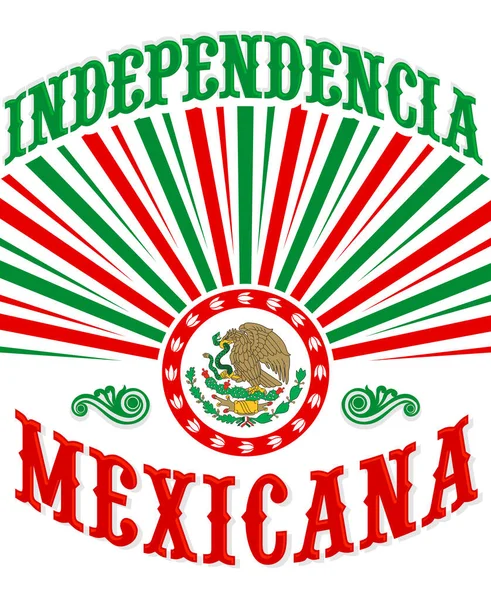 Independencia Mexicana Mexicaanse Onafhankelijkheid Poster Ontwerp Mexicaanse Vlag Patriottische Kleuren — Stockvector