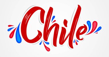 Şili Vatansever Bayrağı tasarımı Şili bayrak renkleri illüstrasyonu.