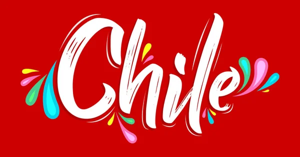 Chile Patriótica Bandera Diseño Bandera Chilena Colores Vector Ilustración — Vector de stock