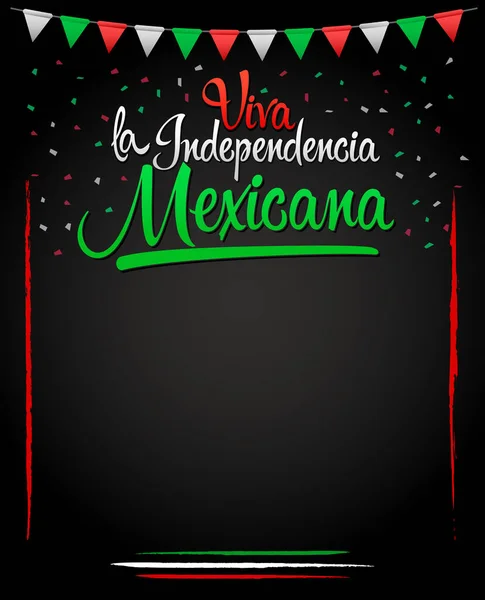 Viva Independence Dencia Mexicana Long Live Mexican Independence Spanish Text — 图库矢量图片