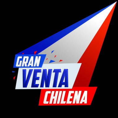 Gran venta Chilena, Şili 'de büyük indirim İspanyol metni, vektör modern reklam pankartı.