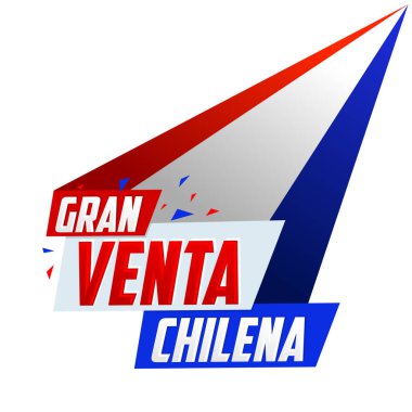 Gran venta Chilena, Şili 'de büyük indirim İspanyol metni, vektör modern reklam pankartı.