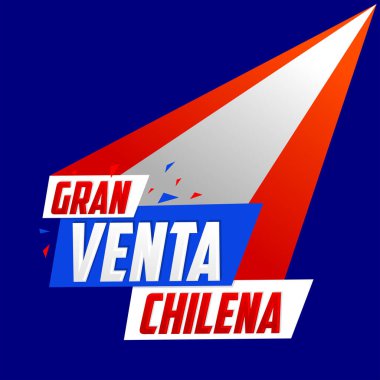 Gran venta Chilena, Şili 'de büyük indirim İspanyol metni, vektör modern reklam pankartı.
