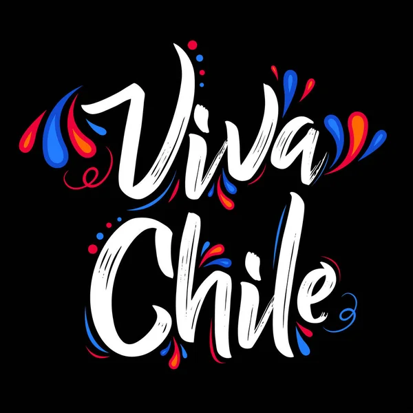 Viva Chile Traduction Vive Chili Célébration Traditionnelle Chilienne — Image vectorielle