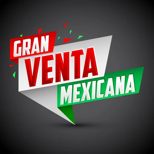 Gran Venta Mexicana Mexican Big Sale Spanish Text Vector Modern — 图库矢量图片