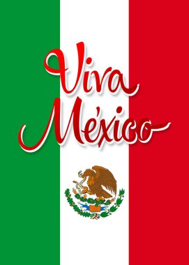 Viva Mexico posteri, düz renklerle Meksika posteri.