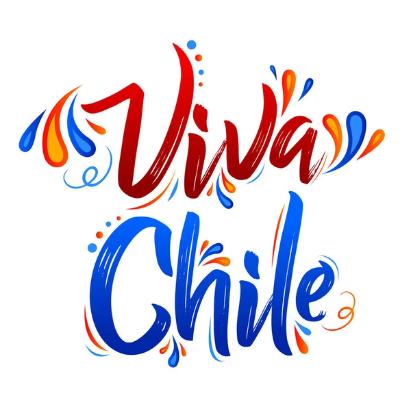 Viva Chile Translation Long Live Chile Traditional Chilean Celebration — 图库矢量图片