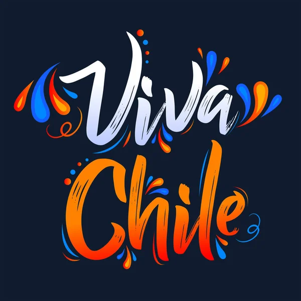 Viva Chile Traduction Vive Chili Célébration Traditionnelle Chilienne — Image vectorielle