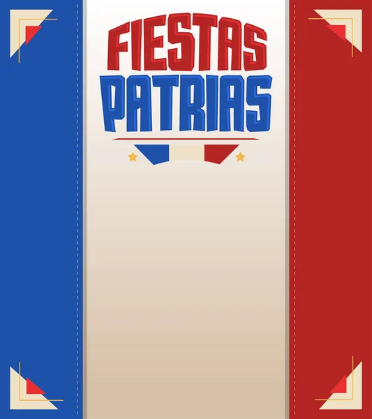 Fiestas Patrias National Holidays Spanish Text Şili Temalı Vatansever Kutlama — Stok Vektör