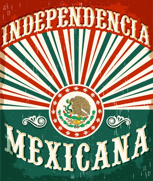 Independencia Mexicana Independencia Mexicana Diseño Póster Colores Patrióticos — Vector de stock