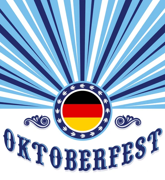 Oktoberfest Vintage Feest Poster Ontwerp Vector Oud Papier Illustratie — Stockvector