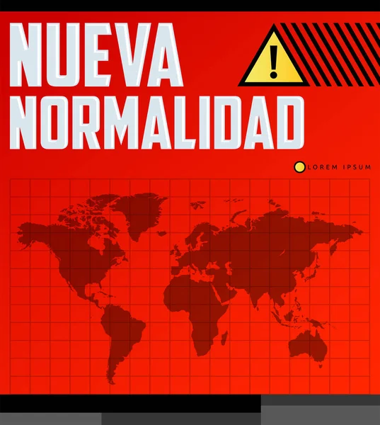 Nueva Normalidad Nuevo Texto Normal Español Diseño Vectorial — Vector de stock