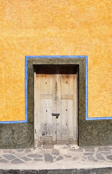 Style Colonial Mexicain Vieille Porte Bois Guanajuato Mexique — Photo