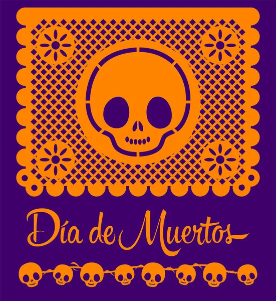 Dia Muertos Dag Van Dood Spaanse Tekst Traditionele Vakantie Decoratie — Stockvector