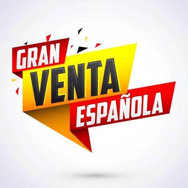 Gran Venta Espanola Spanyol Büyük Satış Spanyolca Metin Vektör Post — Stok Vektör
