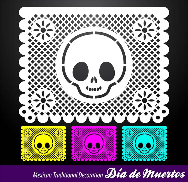 Día Mexicano Del Vector Muerte Decoración Callejera Tradicional — Archivo Imágenes Vectoriales