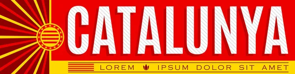 Catalunya Catalonia Catalan Text Banner Design Typographic Vector Illustration — 图库矢量图片