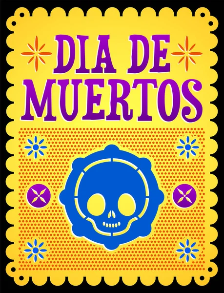 Día Muertos Día Mexicano Muerte Texto Español Lindo Vector Craneal — Archivo Imágenes Vectoriales