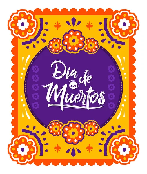 Dia Muertos Day Dead Spanish Text Offering Vector Illustration — 스톡 벡터