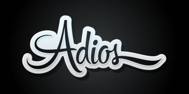 Güle güle İspanyolca metin, elveda vektör harfleri..
