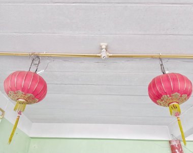 Çin Yeni Yılı ve Vejetaryen Festivali 'nde Tayland-Çin kültürü Teng fener süsleme Lang