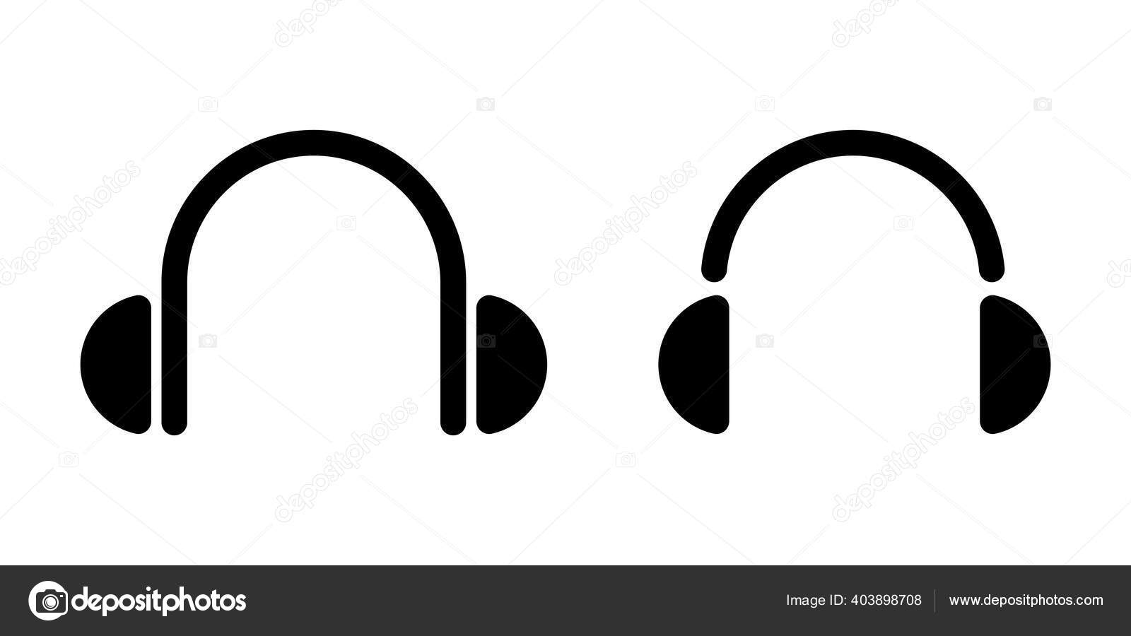 Earphones Vector Wireless Device Linear Style Icon Headphones Flat