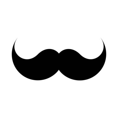 Bıyık vektör simgesi; bıyığın izole edilmiş sembolü; adam klasikleşmiş silüet ögesi çizimi