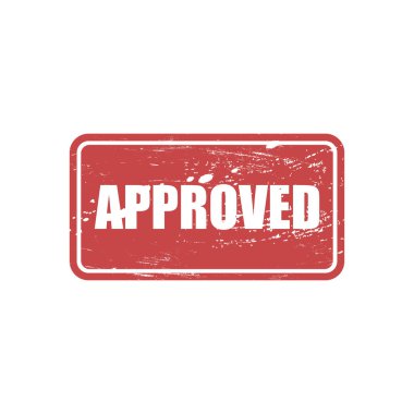 Onaylanmış pul grunge biçimi vektör illüstrasyonu, kırmızı onay grungy karakter yazdırma kavramı
