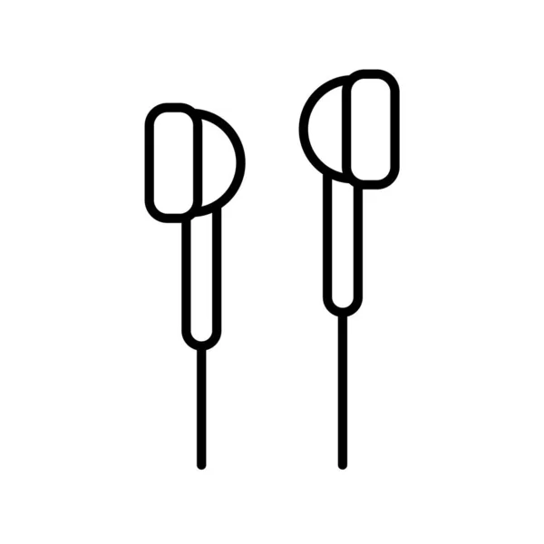Earphones Vector Wireless Device Linear Style Icon Headphones Flat Symbol — Stock Vector