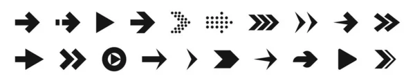 Pfeil Vektor Icon Set Pfeile Icons Sammlung Einfachen Stil Vorwärtszeiger — Stockvektor