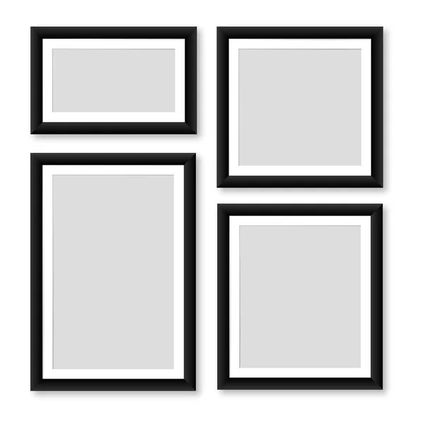 Photo Frame Blank Vector Picture Mock Isolated Photography Board Realistic — Stock Vector