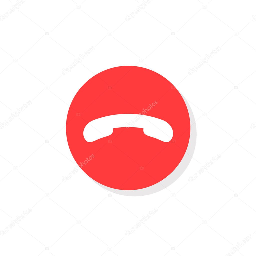 Call vector phone button vector decline symbol, mobile red circle reject symbol illustration.