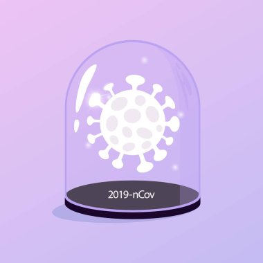 Salgının sonu. Virüse karşı zafer. Vektör illüstrasyonu Coronovirüs 2019-nCoV konseptini durdurur.