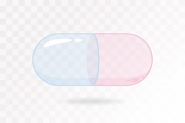 Transparent Medical Capsule Separated Background Mock Colorful Vector Illustration — Stock Vector
