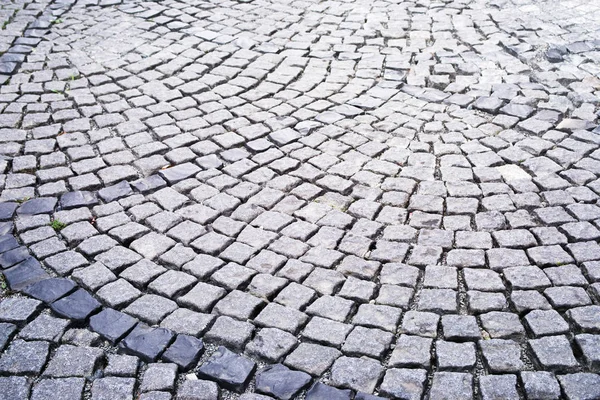 Stone Trottoaren Gamla Stan Vägen Kantas Dekorativa Grå Sten Trottoaren — Stockfoto