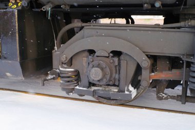 Tekerlek ayrıntılarını kış, lokomotif, closeup tekerlekli tren