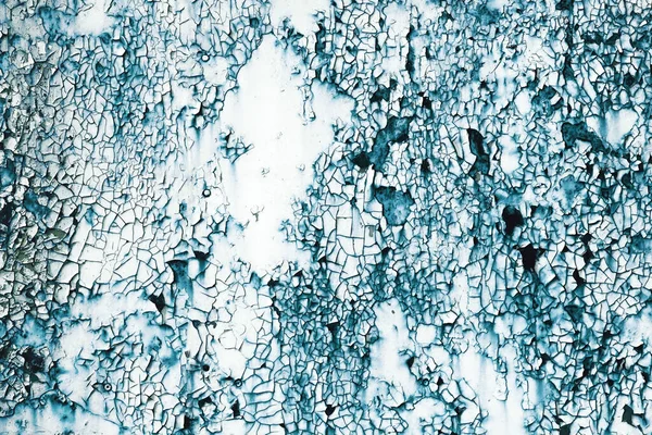 Old Rusty Metal Texture Cracked Blue Paint Grunge Cracked Background — Stock Photo, Image