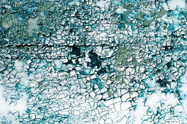 Old Rusty Metal Texture Cracked Blue Paint Grunge Cracked Background — Stock Photo, Image